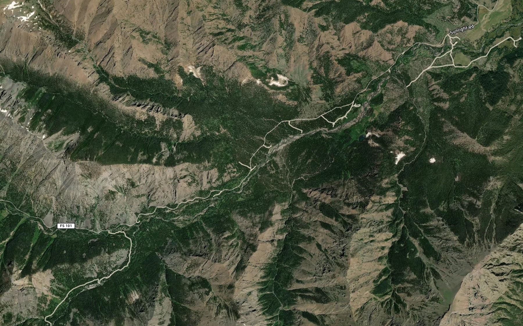 Satellite map of the Spring Creek