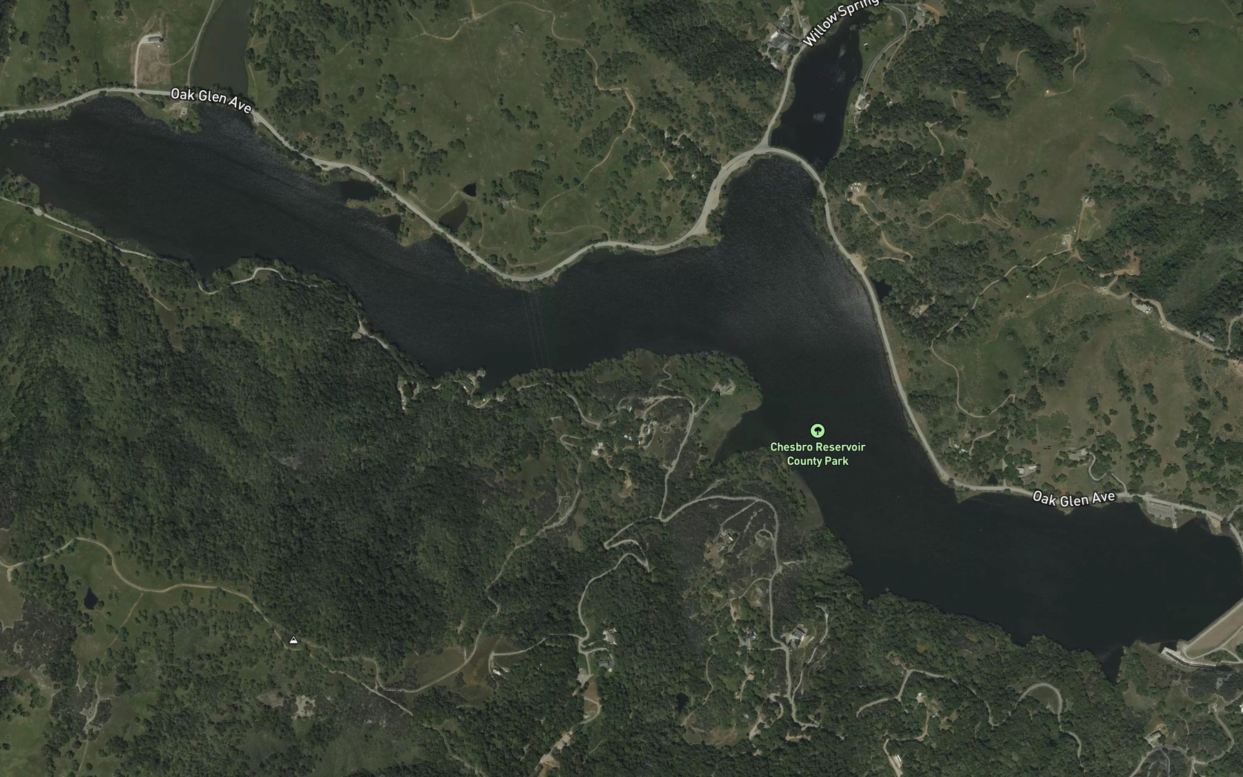 Satellite map of the Chesbro Reservoir