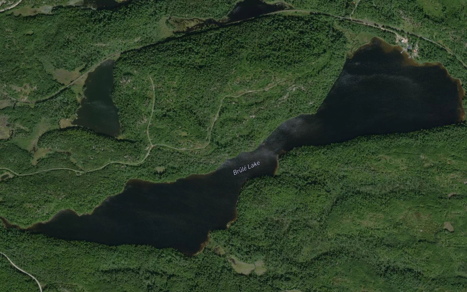 Satellite map of the Brule Lake