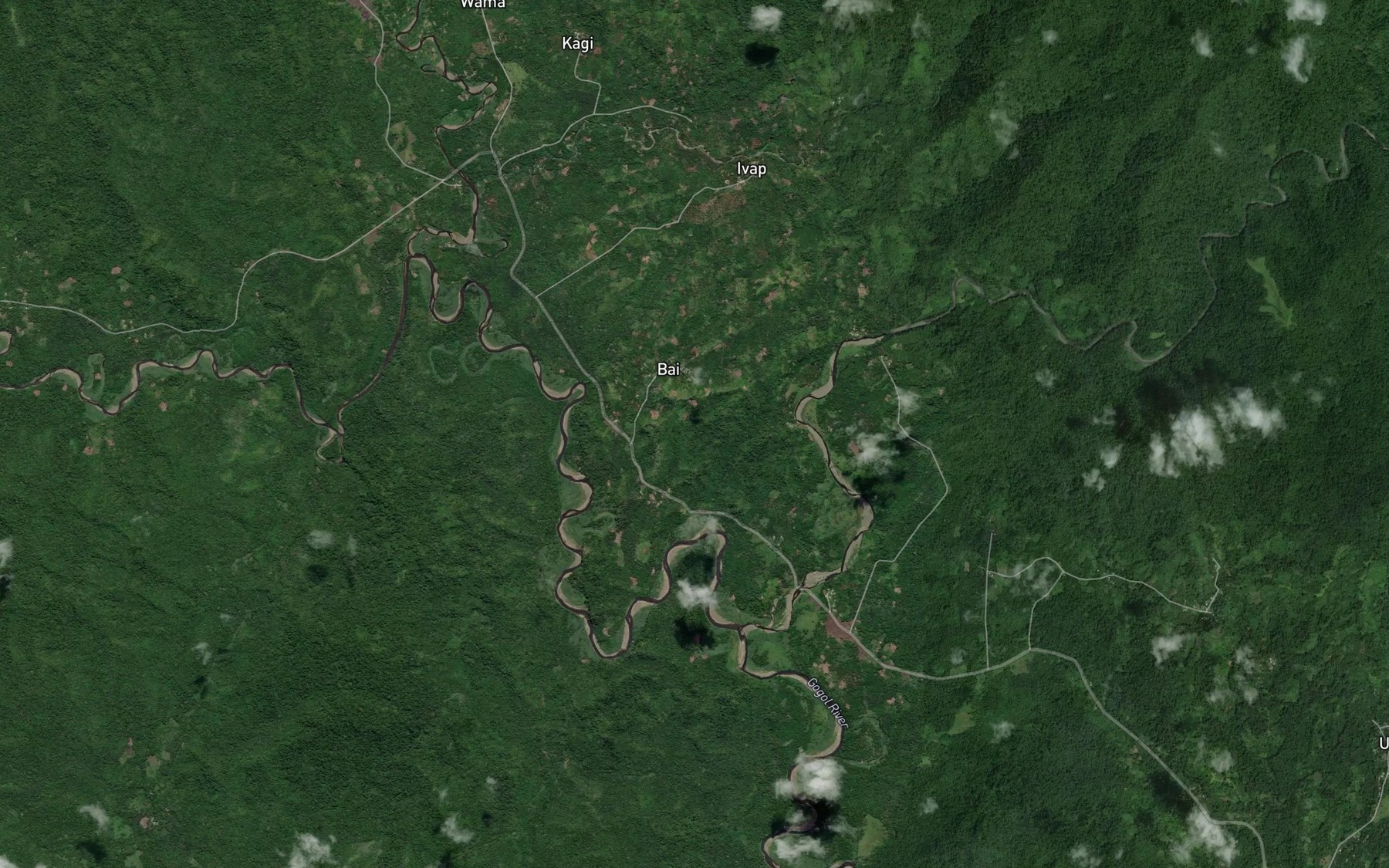 Satellite map of the Binip River