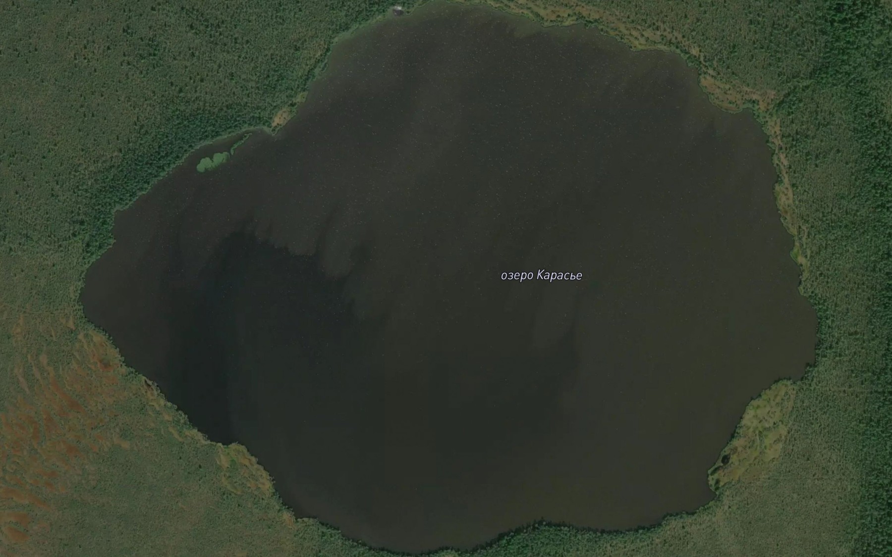 Satellite map of the Ozero Karas'ye