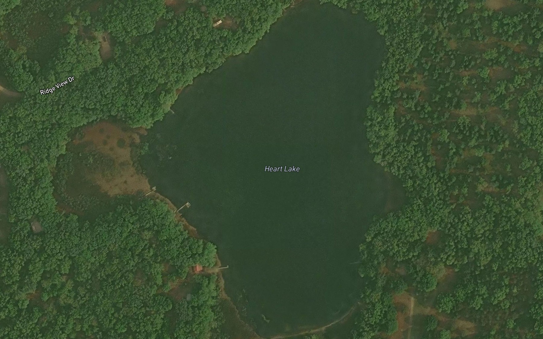 Satellite map of the Heart Lake