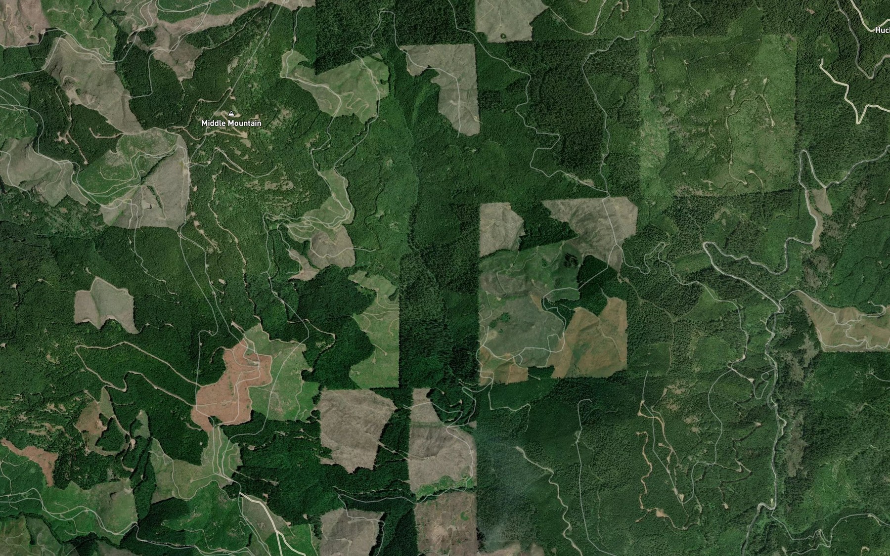 Satellite map of the Twin Cedar Creek