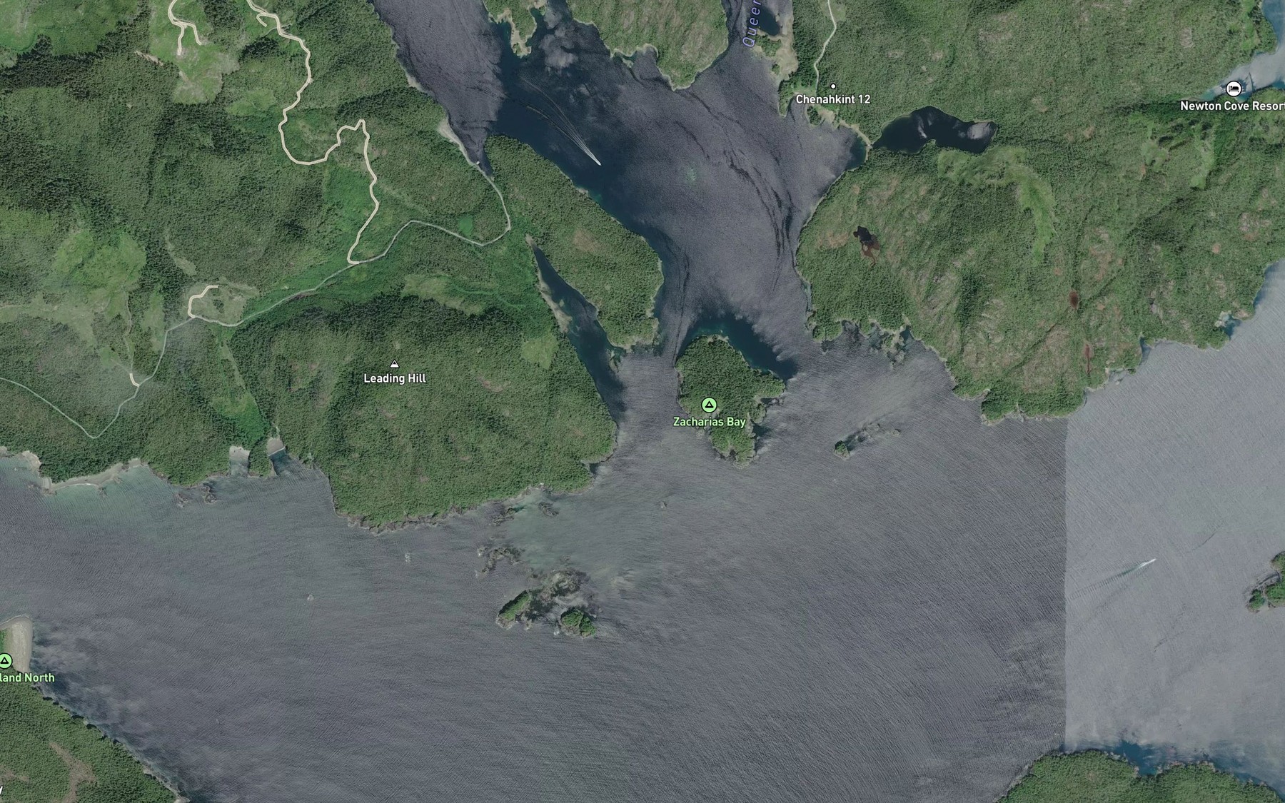 Satellite map of the False Channel