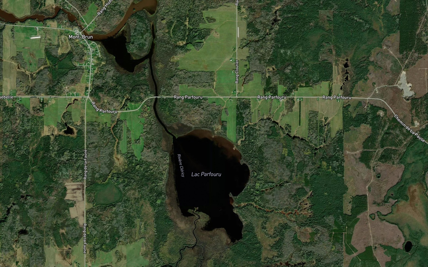 Satellite map of the Ruisseau Pouliot
