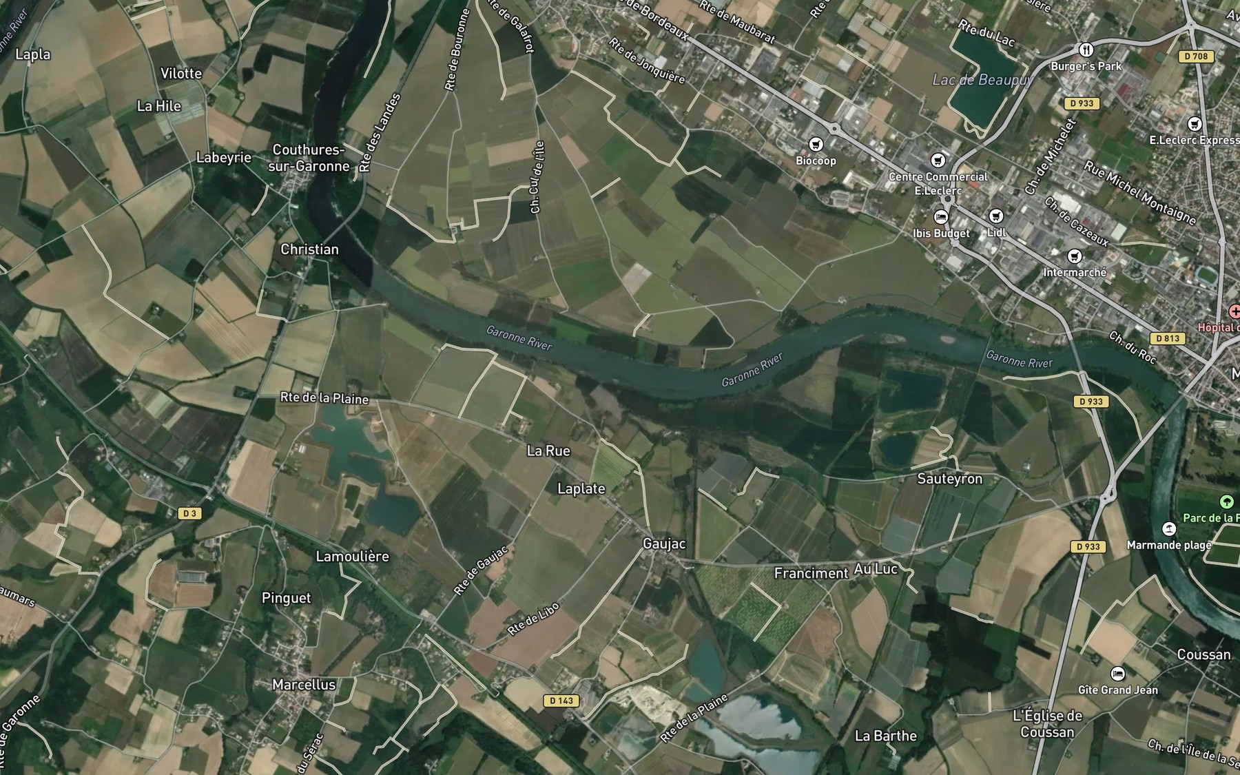 Satellite map of the Ruisseau Serac