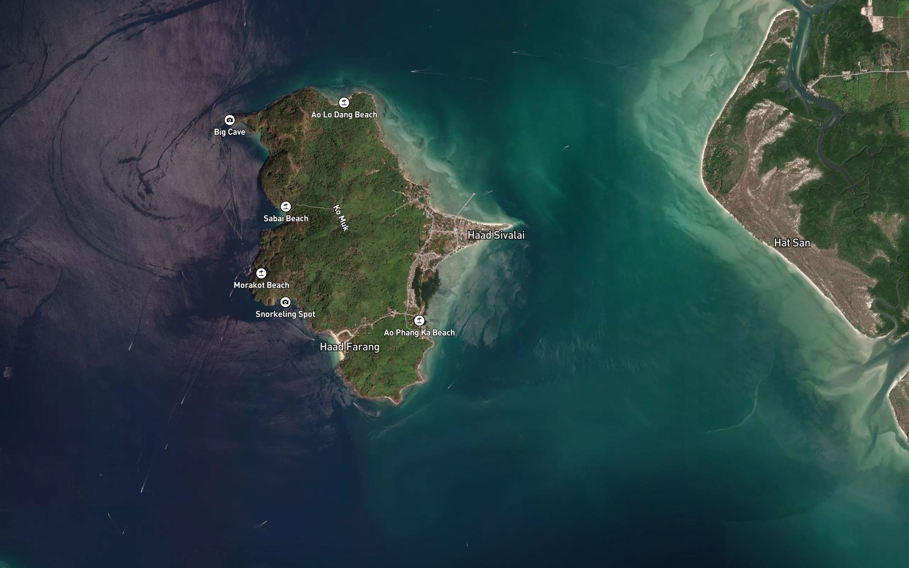 Satellite map of the Ao Phang Ka