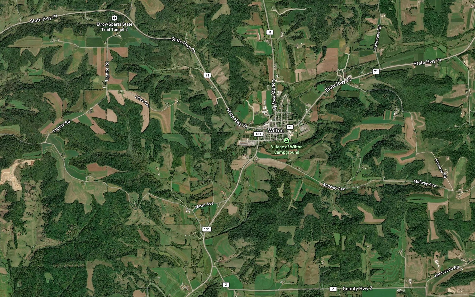 Satellite map of the Sleighton Creek