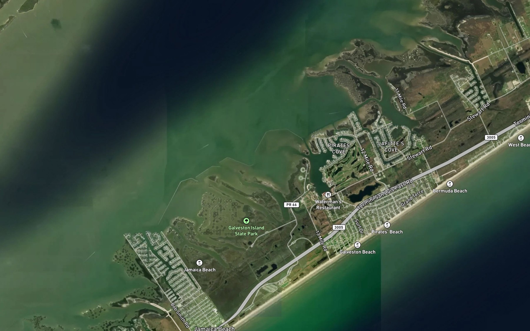 Satellite map of the Dana Cove