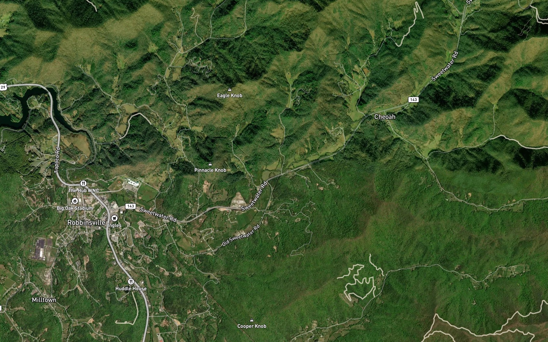 Satellite map of the Holloway Branch