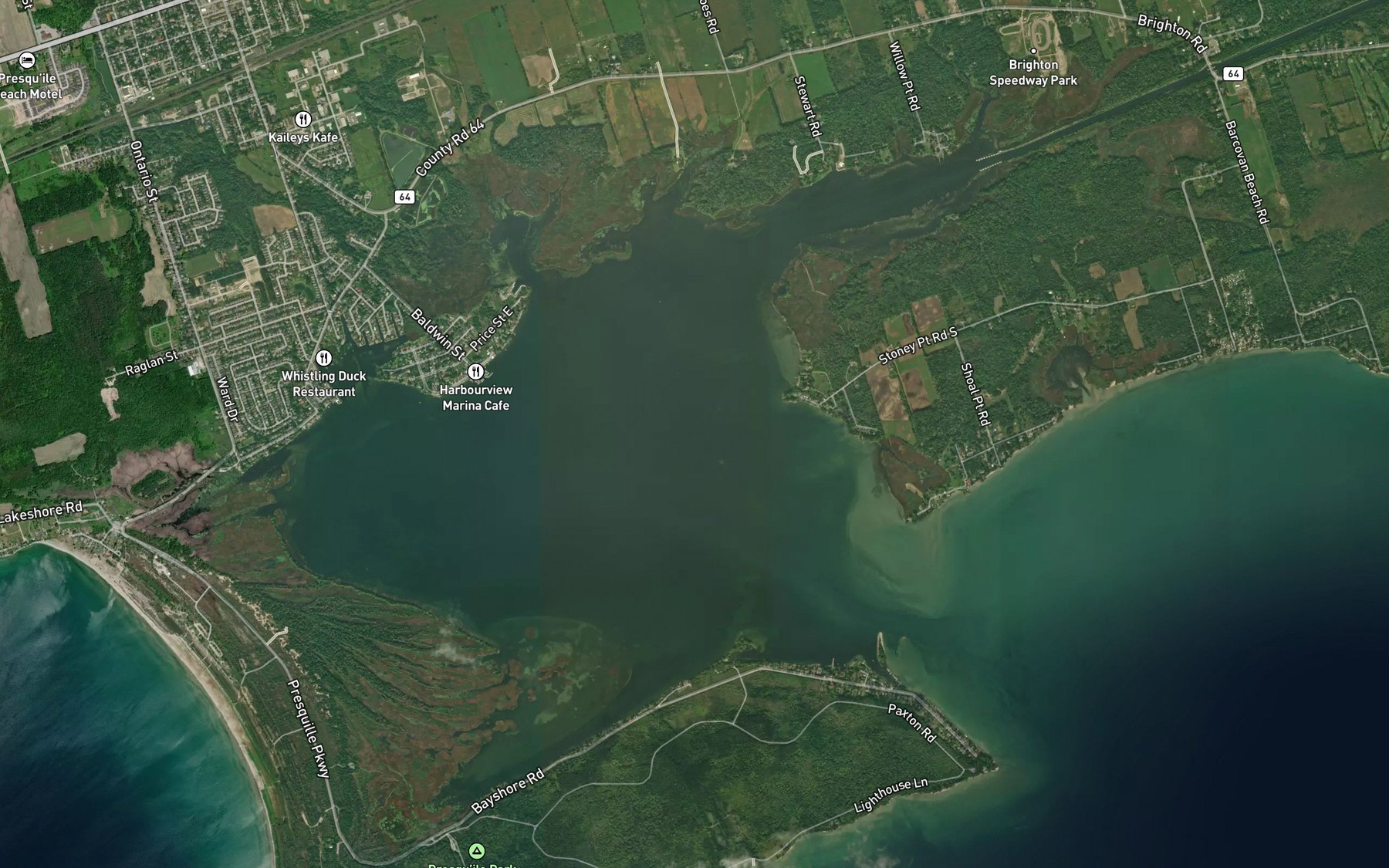 Satellite map of the Presqu'ile Bay