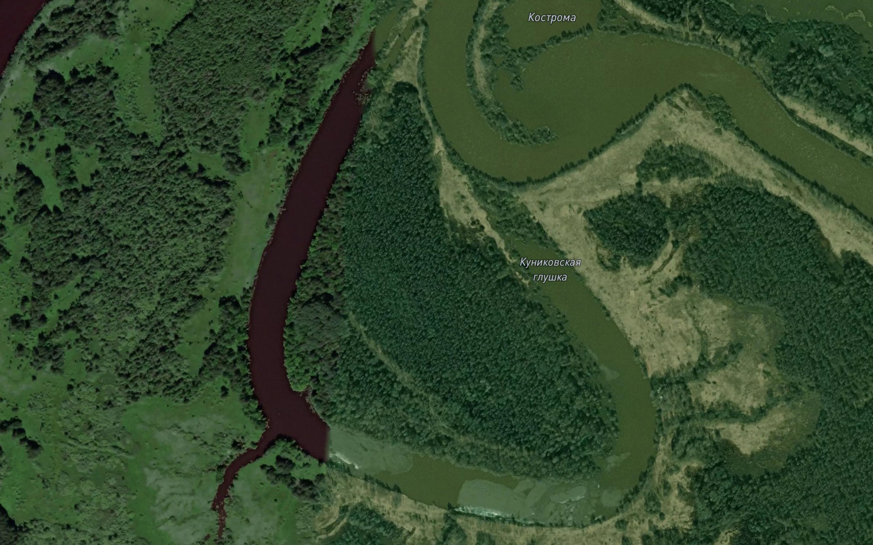 Satellite map of the Ozero Glushitsa