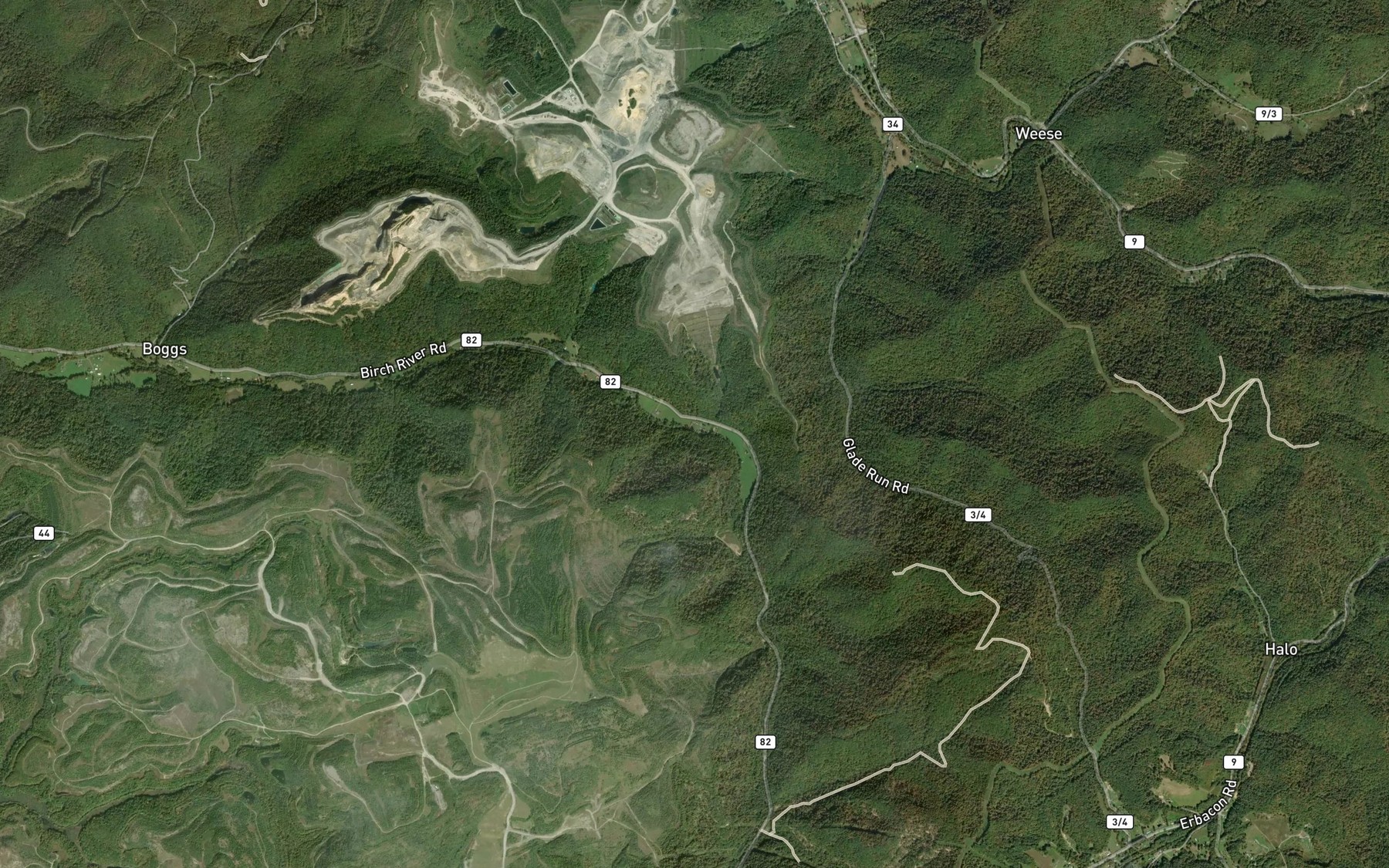 Satellite map of the Chuffy Run