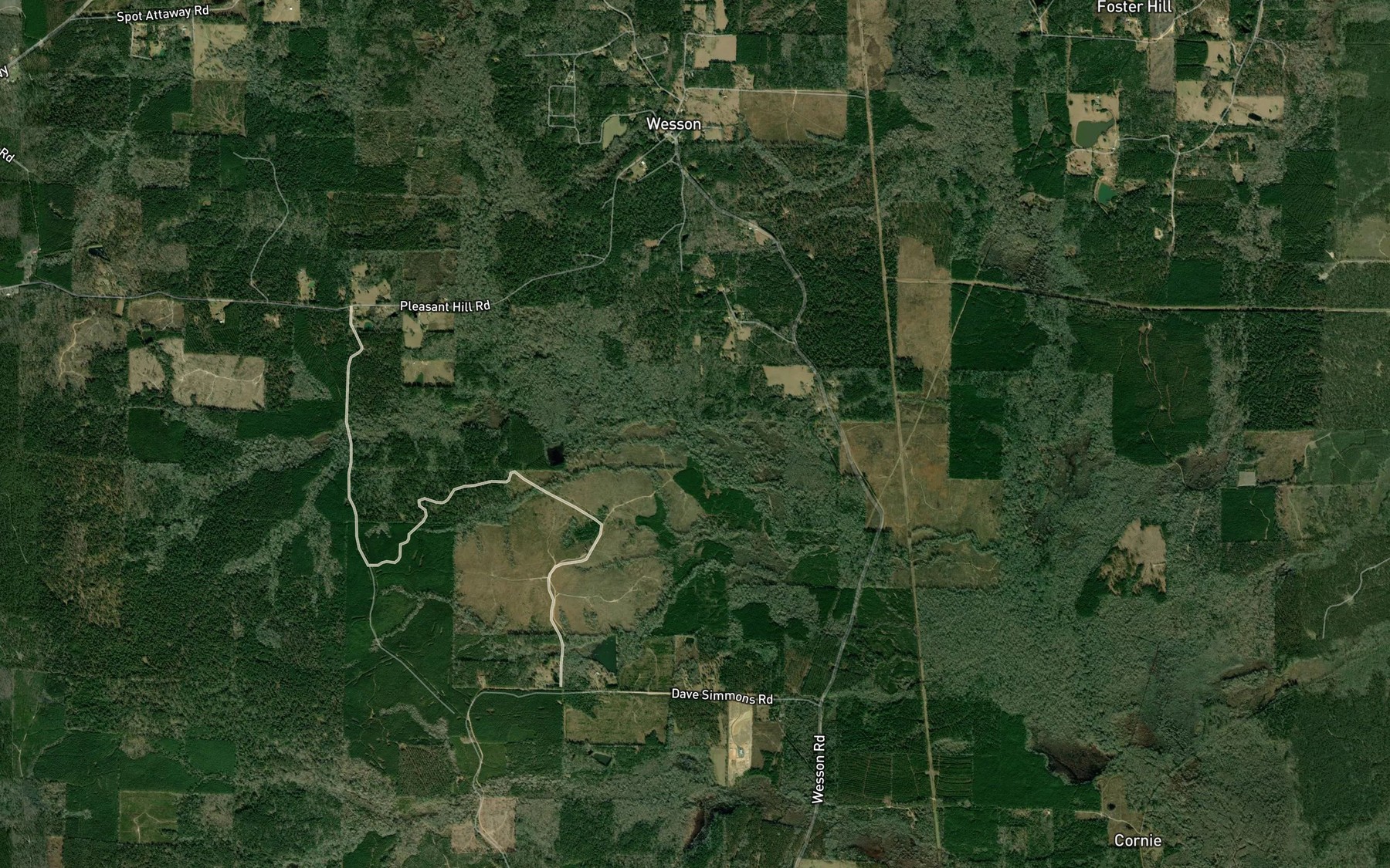 Satellite map of the Bear Creek