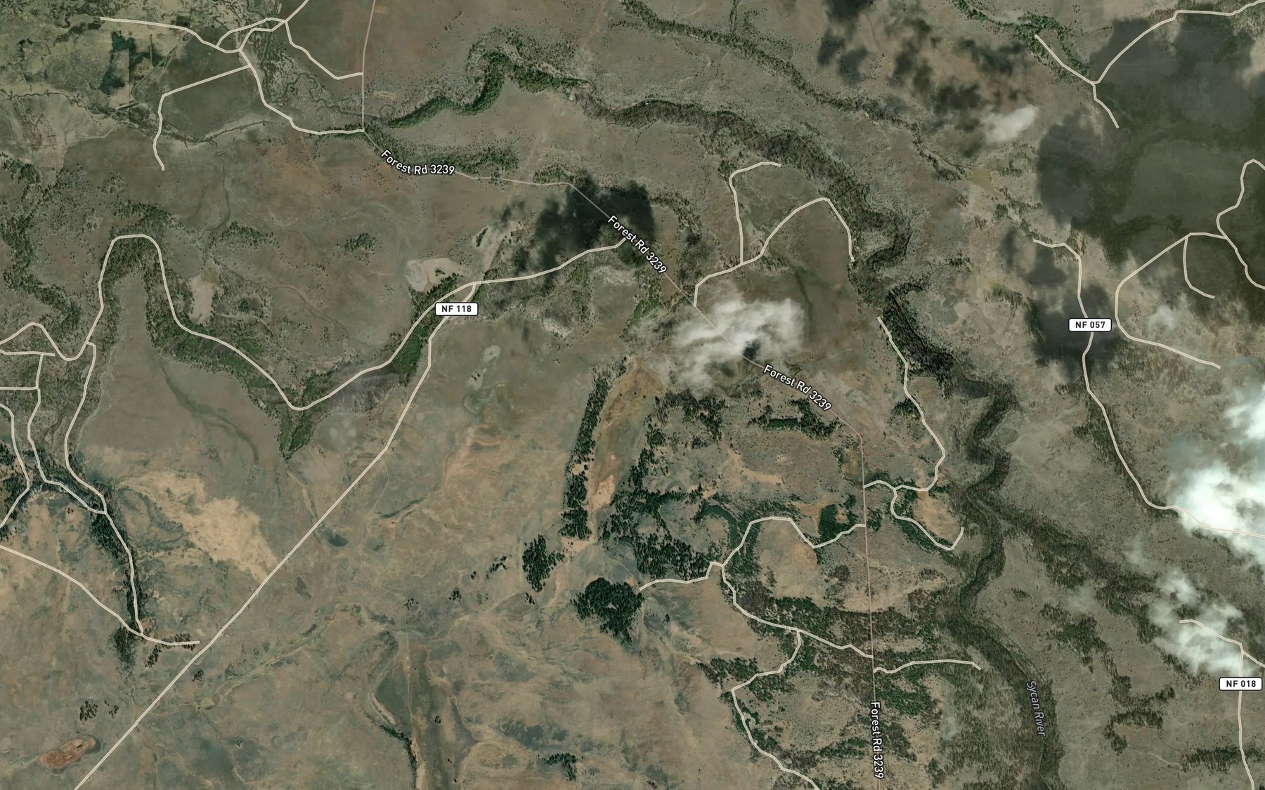 Satellite map of the Louse Lake