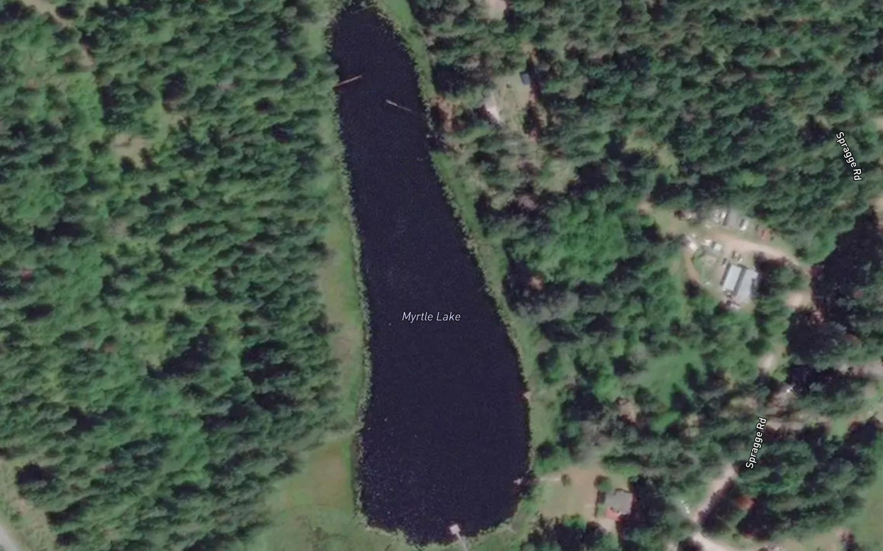 Satellite map of the Myrtle Lake