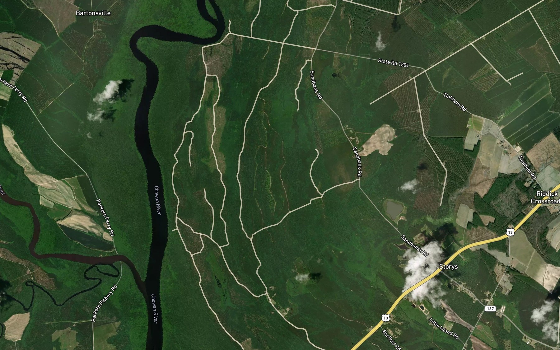 Satellite map of the Sand Banks