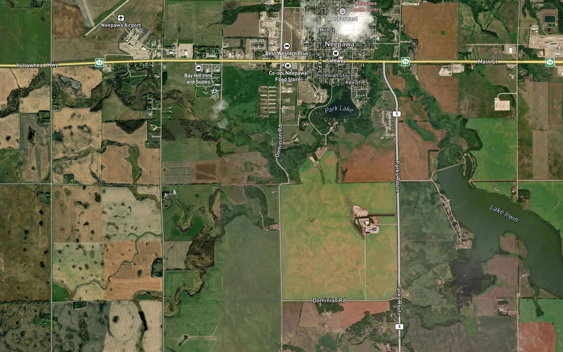 Satellite map of the Franklin Creek