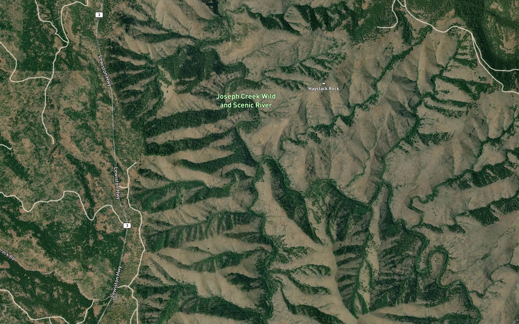 Satellite map of the Swamp Creek