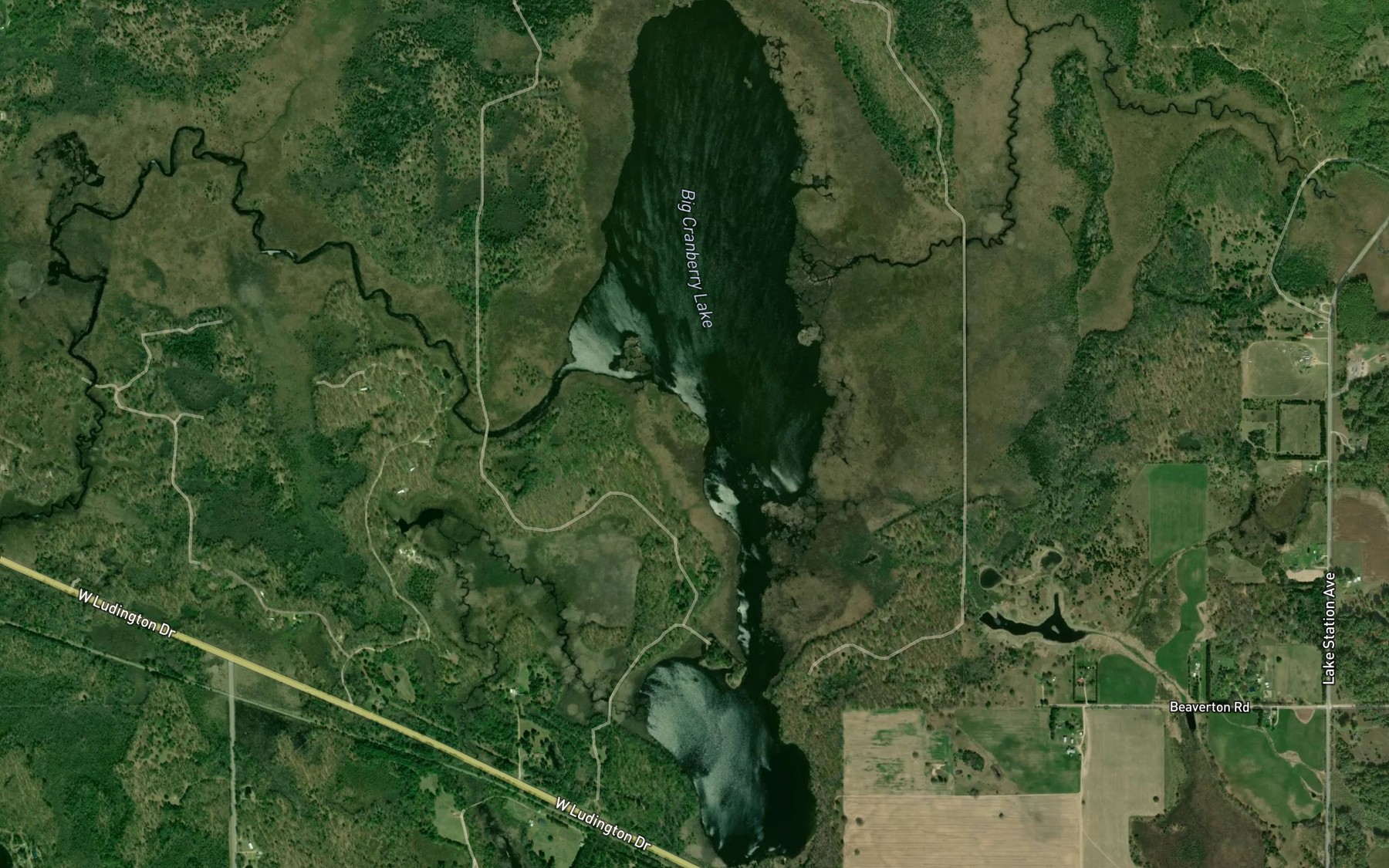 Satellite map of the Big Cranberry Lake