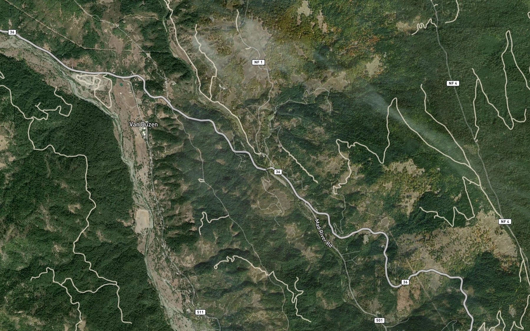 Satellite map of the Lamb Creek