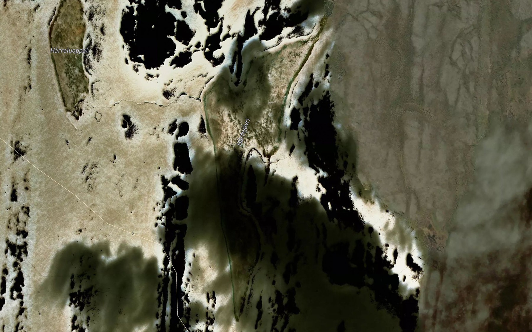 Satellite map of the Harrejavri