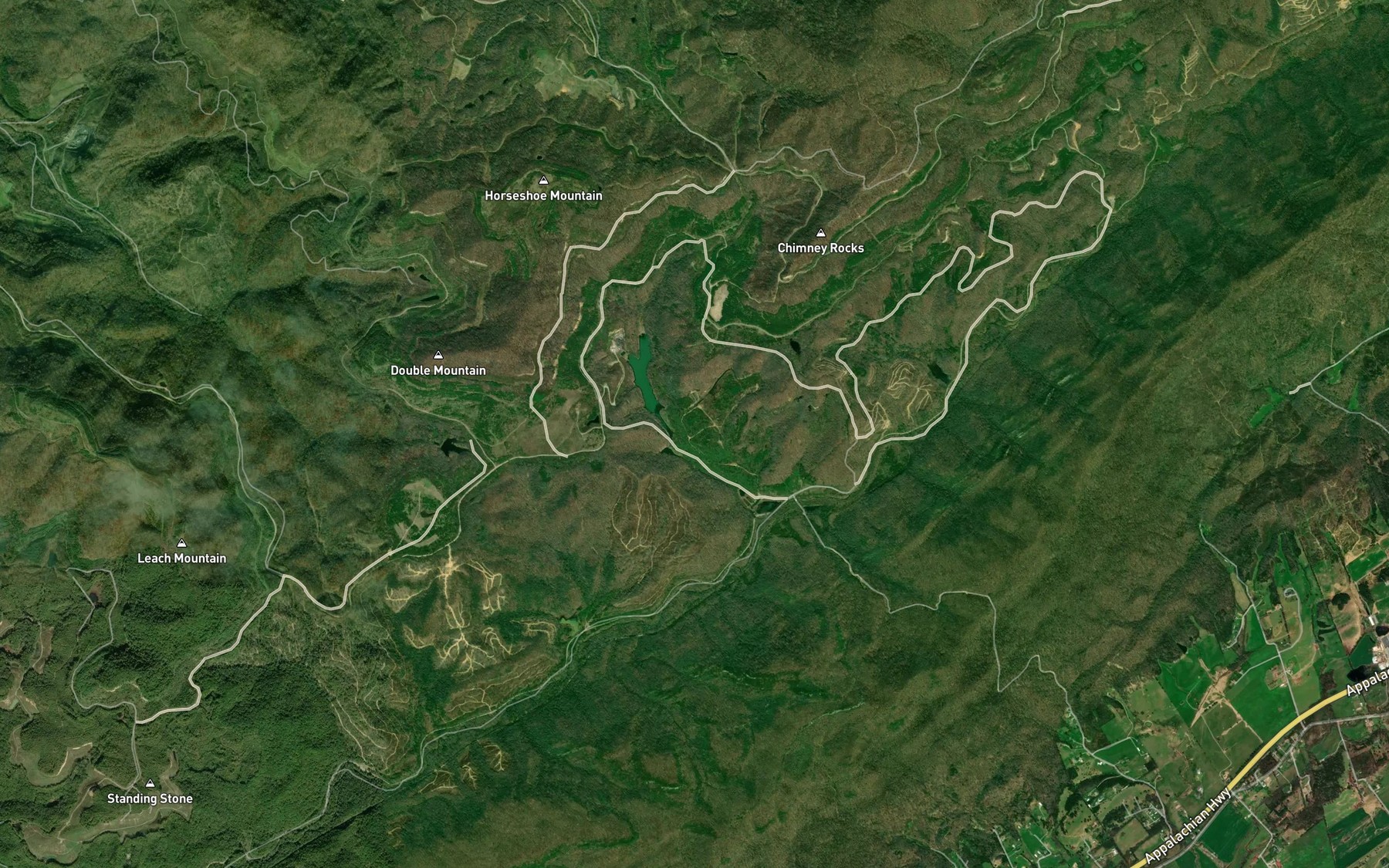 Satellite map of the Spruce Lick Slurry Refuse Impound