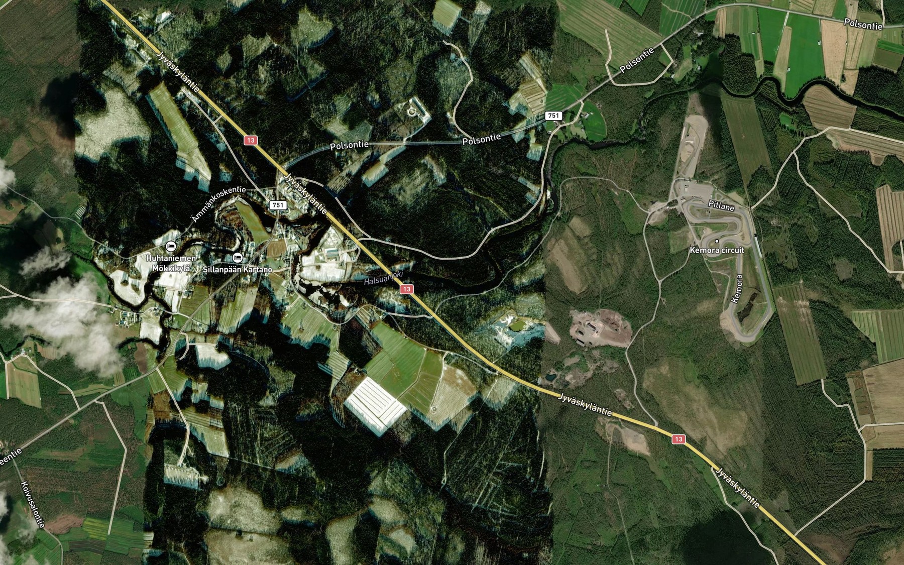 Satellite map of the Pitkakoski