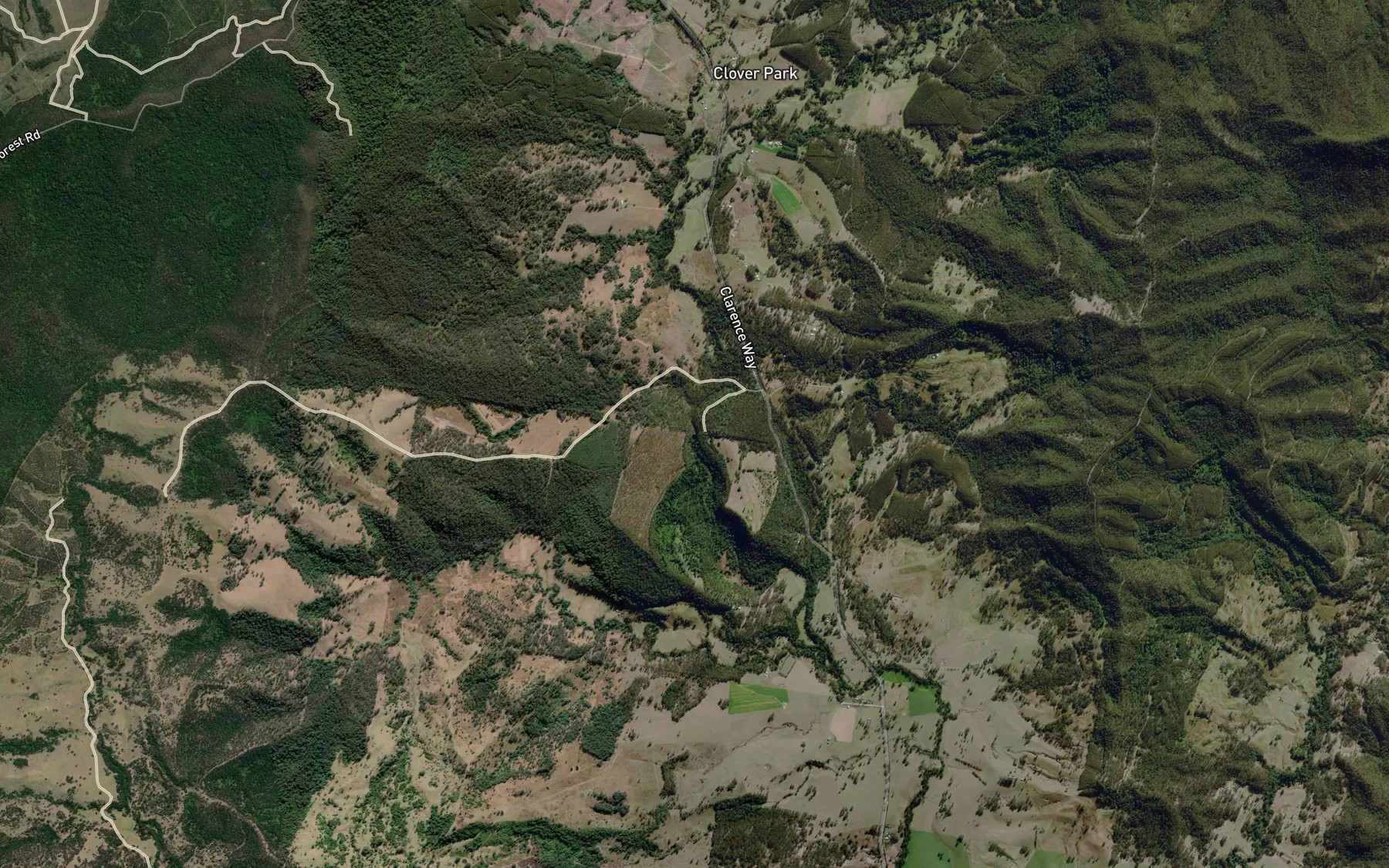 Satellite map of the Bean Creek Falls