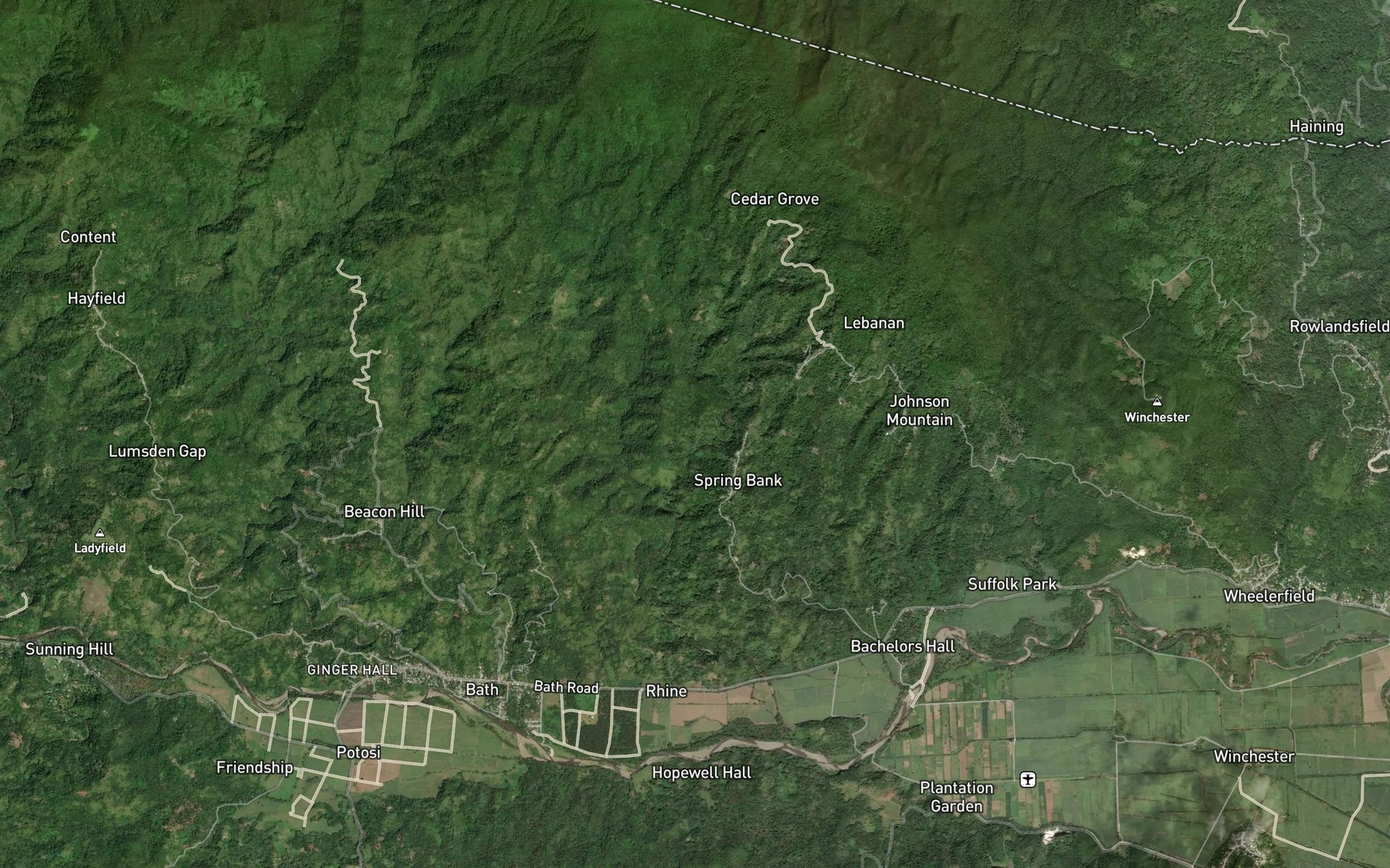 Satellite map of the Devils River