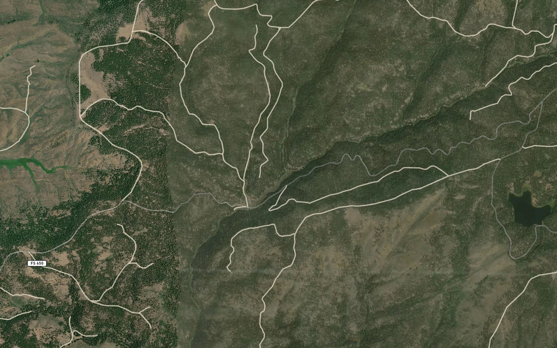 Satellite map of the Copper Creek