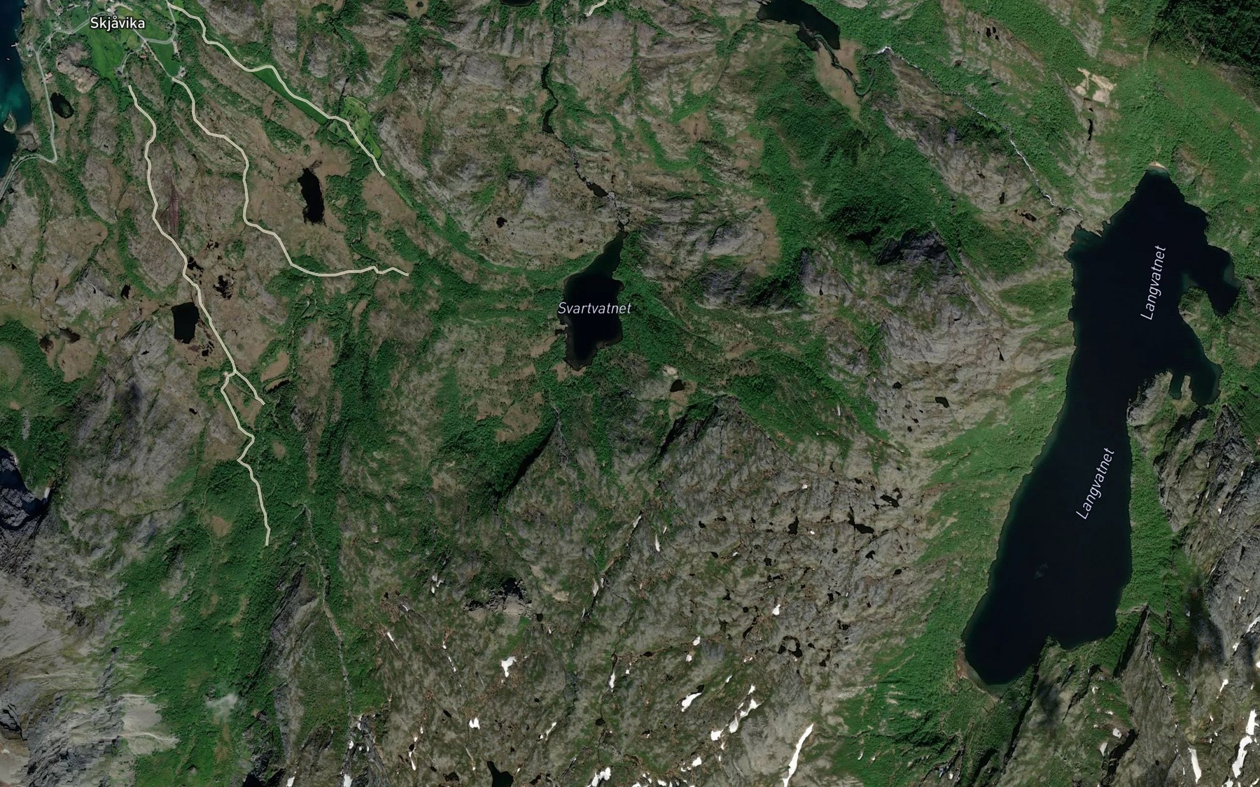 Satellite map of the Kjerringkragbekken