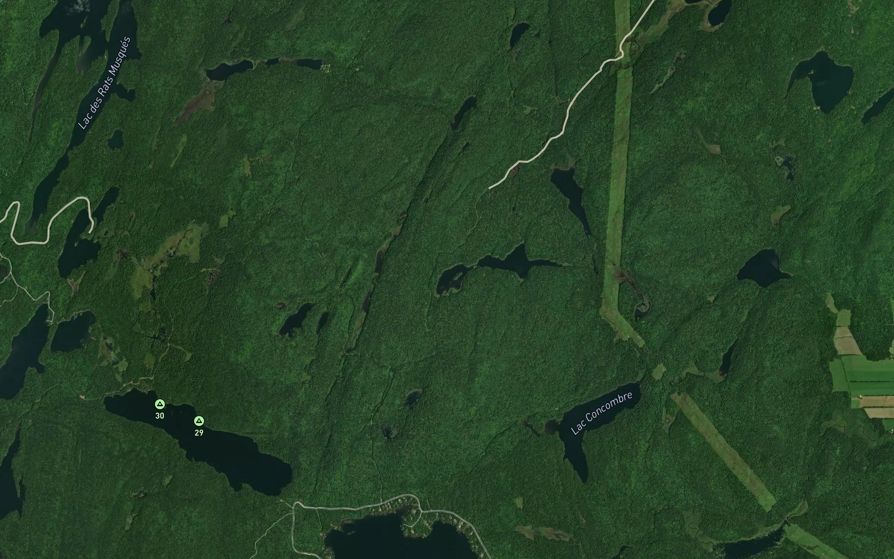 Satellite map of the Lac des Iles