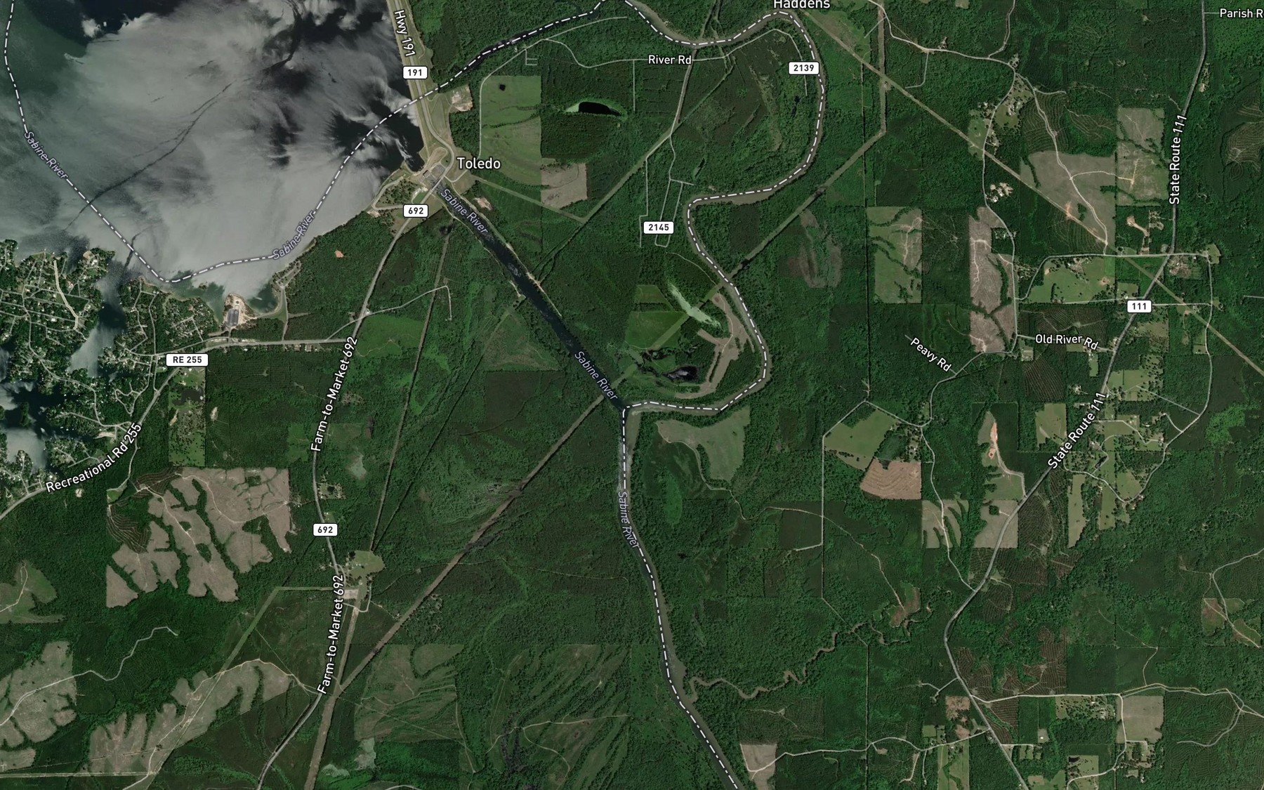 Satellite map of the Sutton Creek