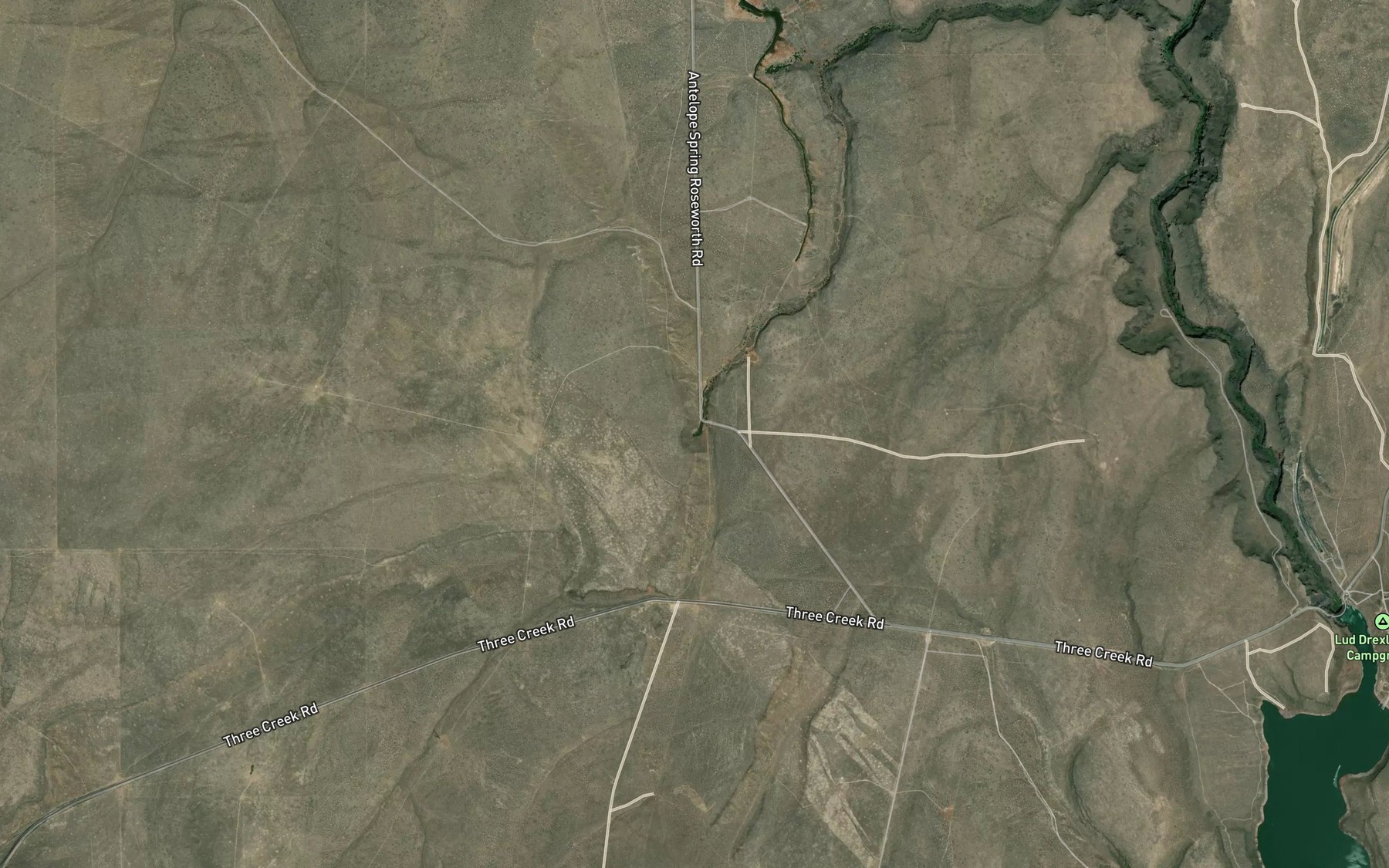 Satellite map of the Antelope Spring