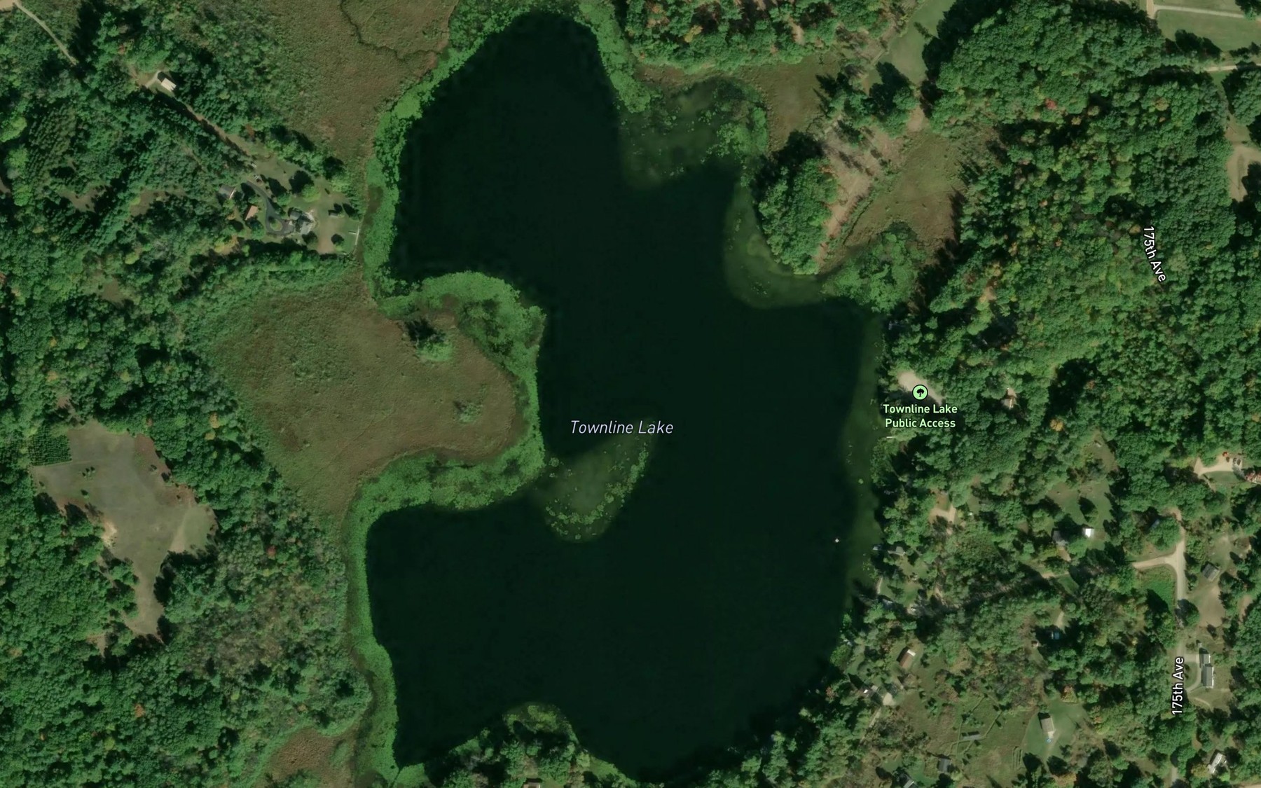 Satellite map of the Townline Lake