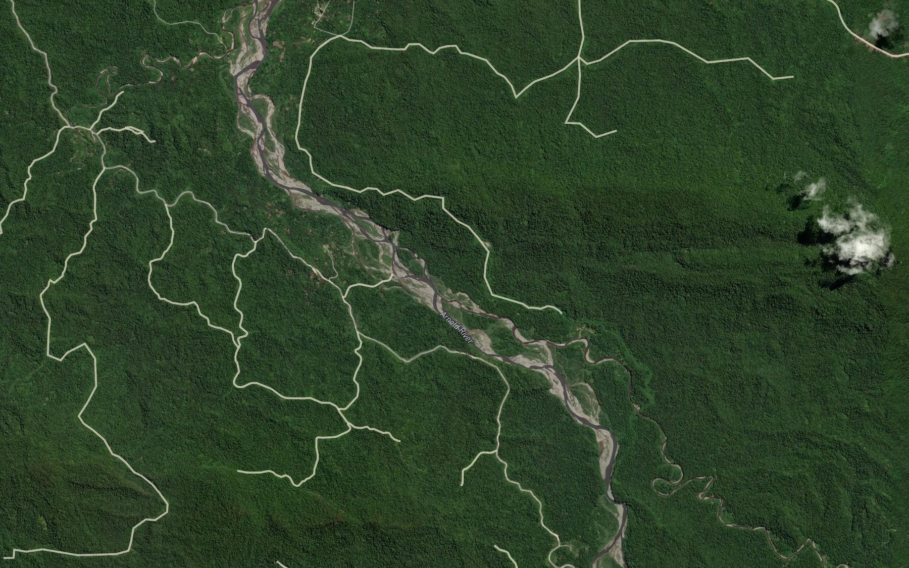 Satellite map of the Kaune Creek