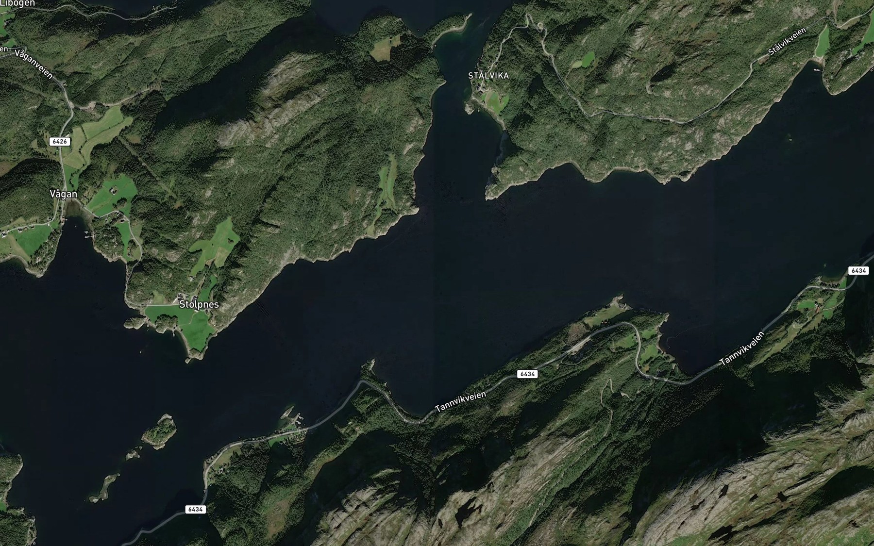 Satellite map of the Astfjorden