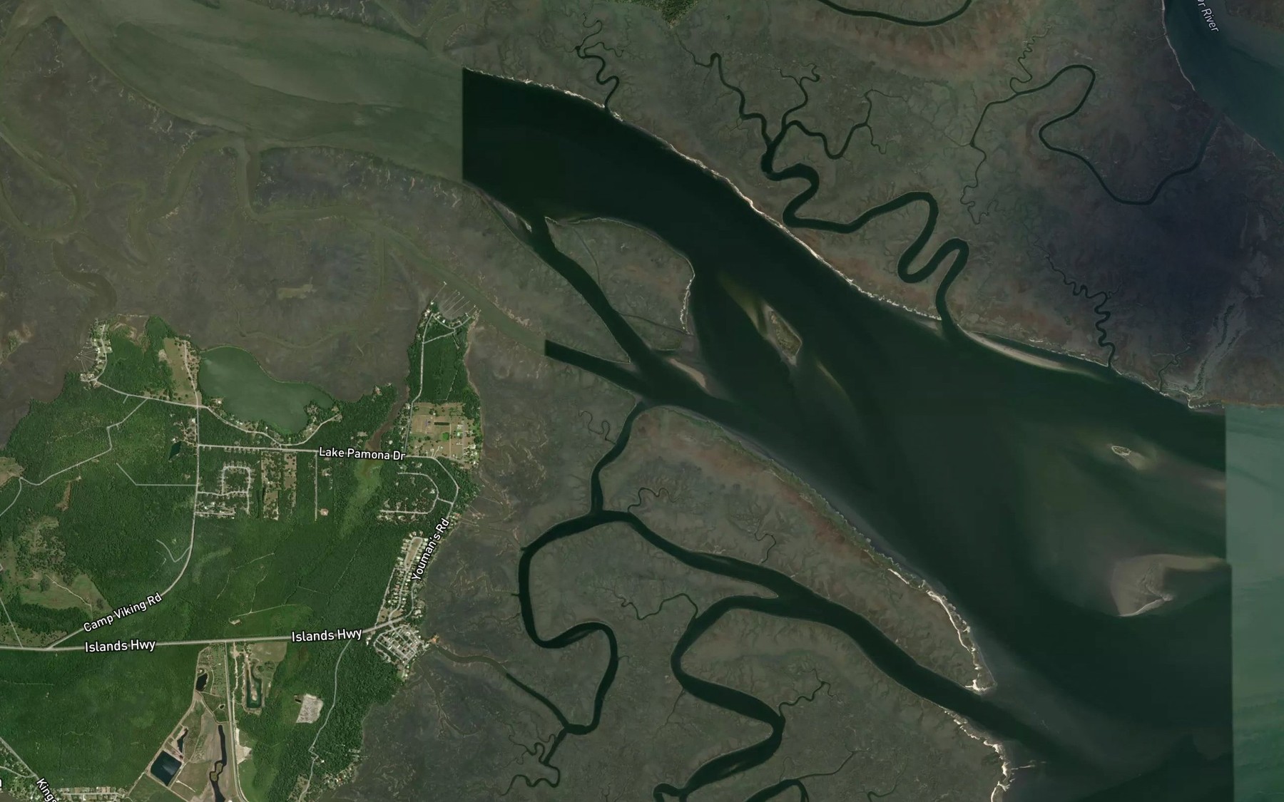 Satellite map of the Ashley Creek