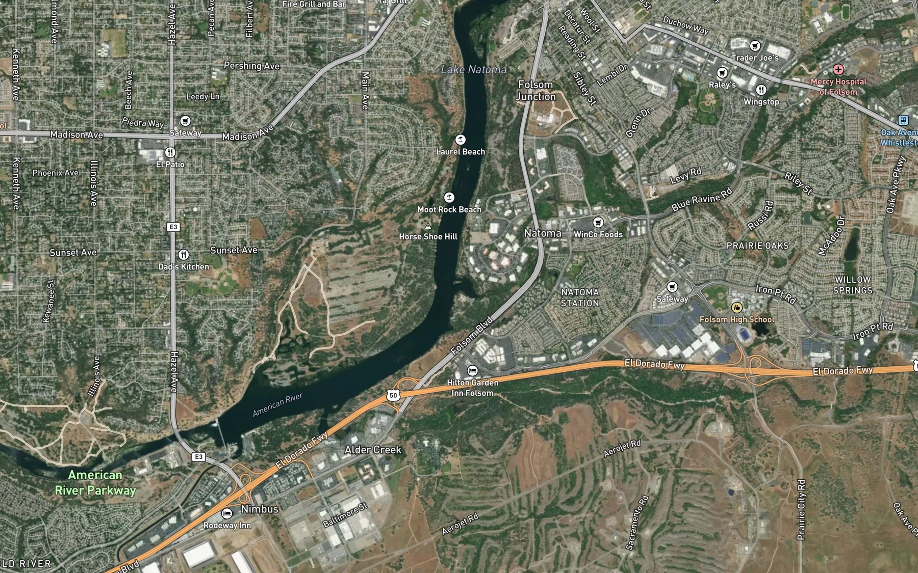 Satellite map of the Willow Creek