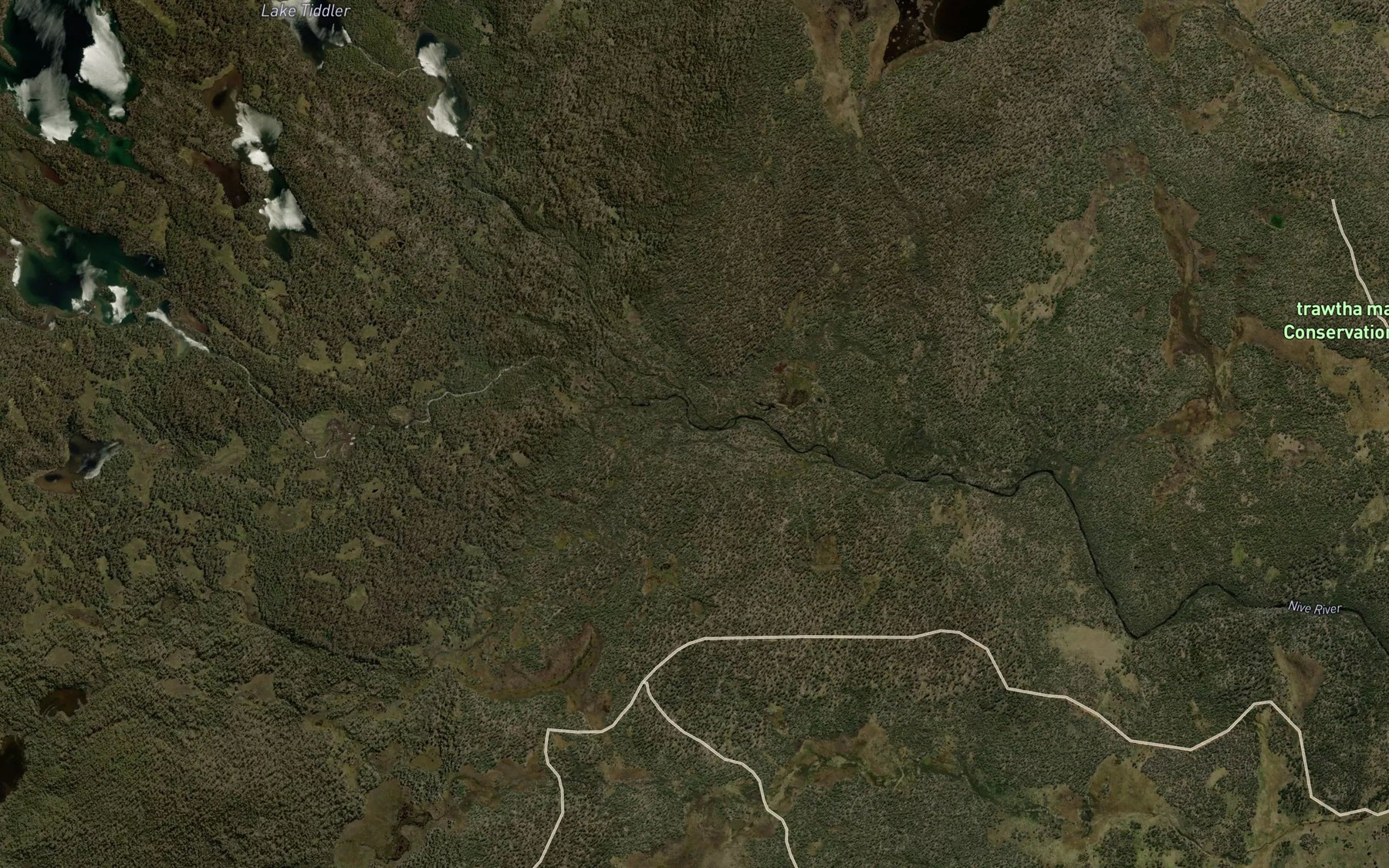 Satellite map of the Little Nive River