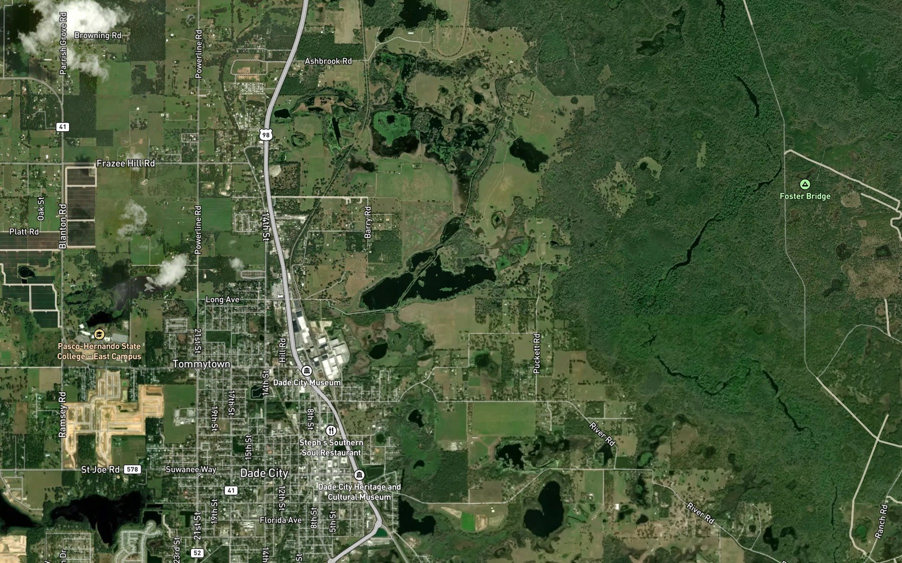 Satellite map of the Hamilton Lake