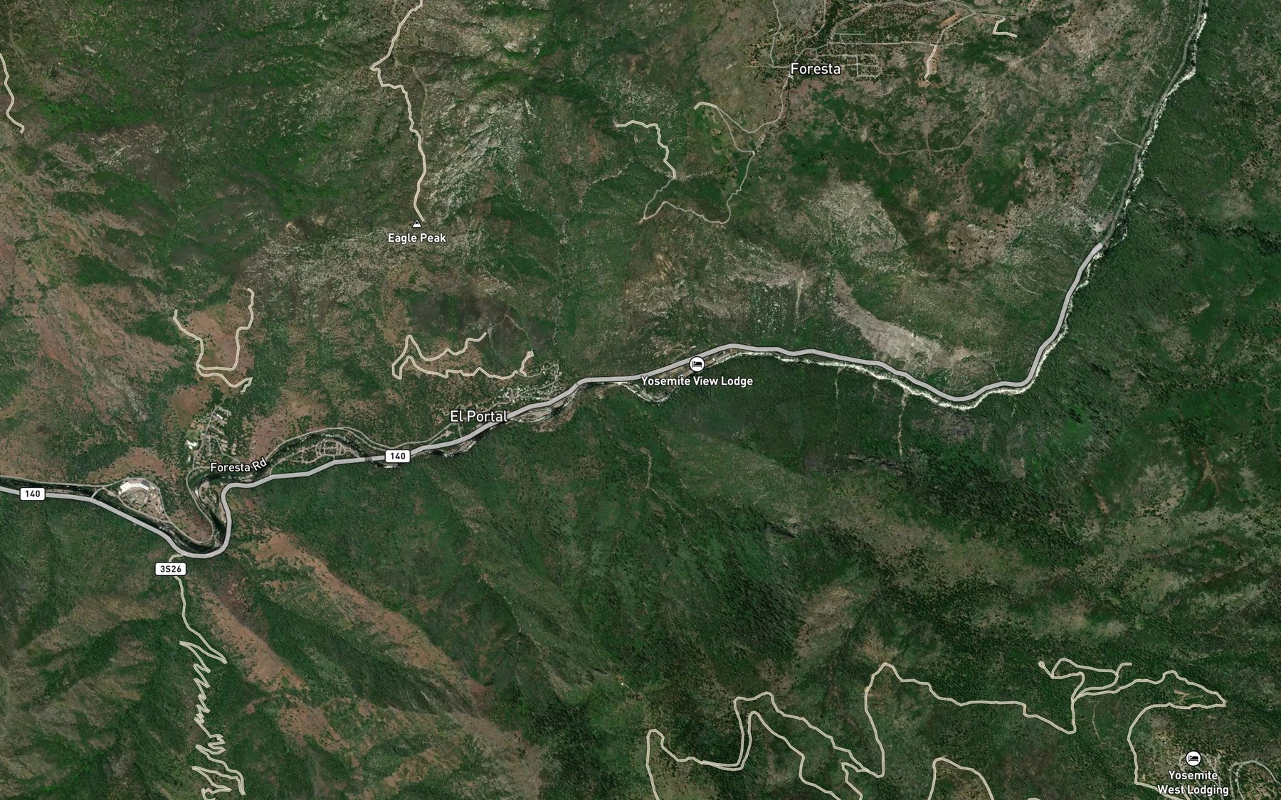 Satellite map of the Indian Creek