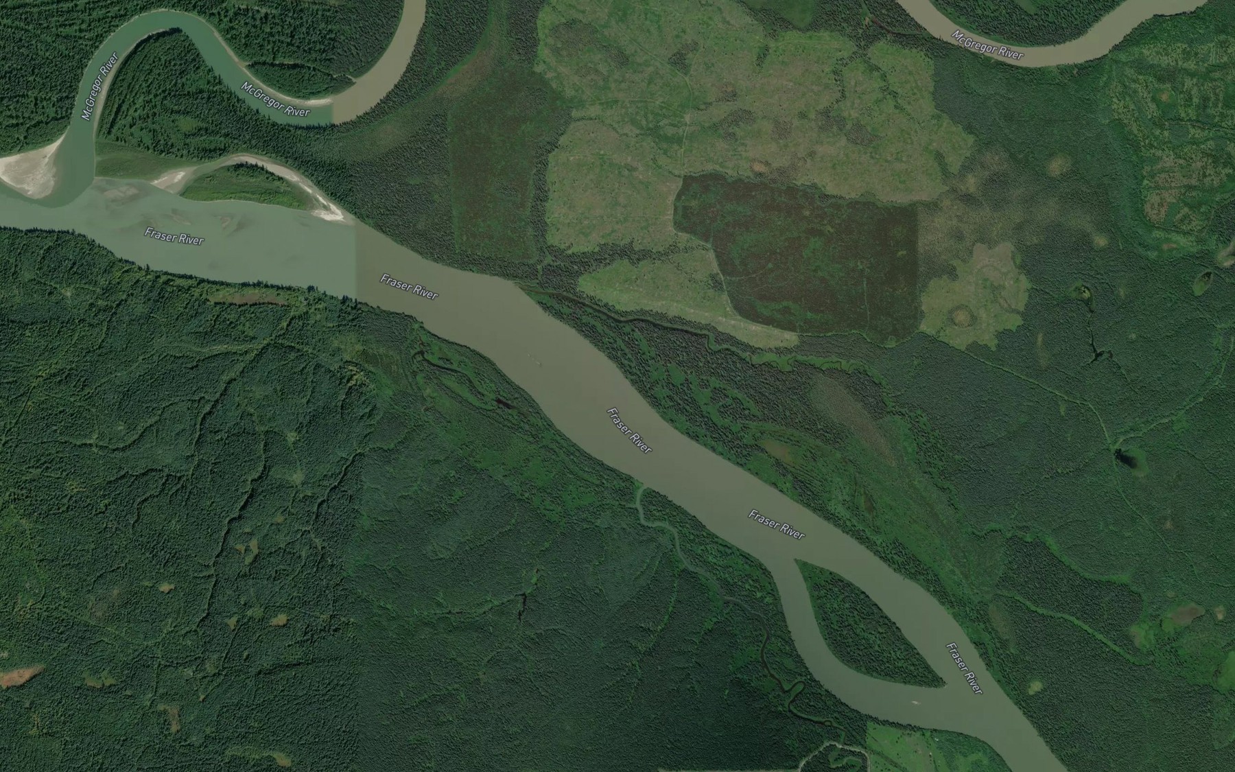 Satellite map of the Hansard Creek