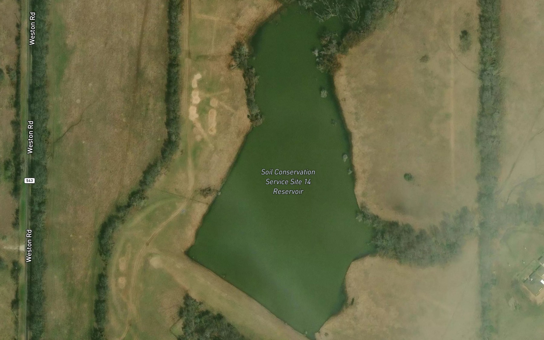 Satellite map of the Soil Conservation Service Site 14 Reservoir