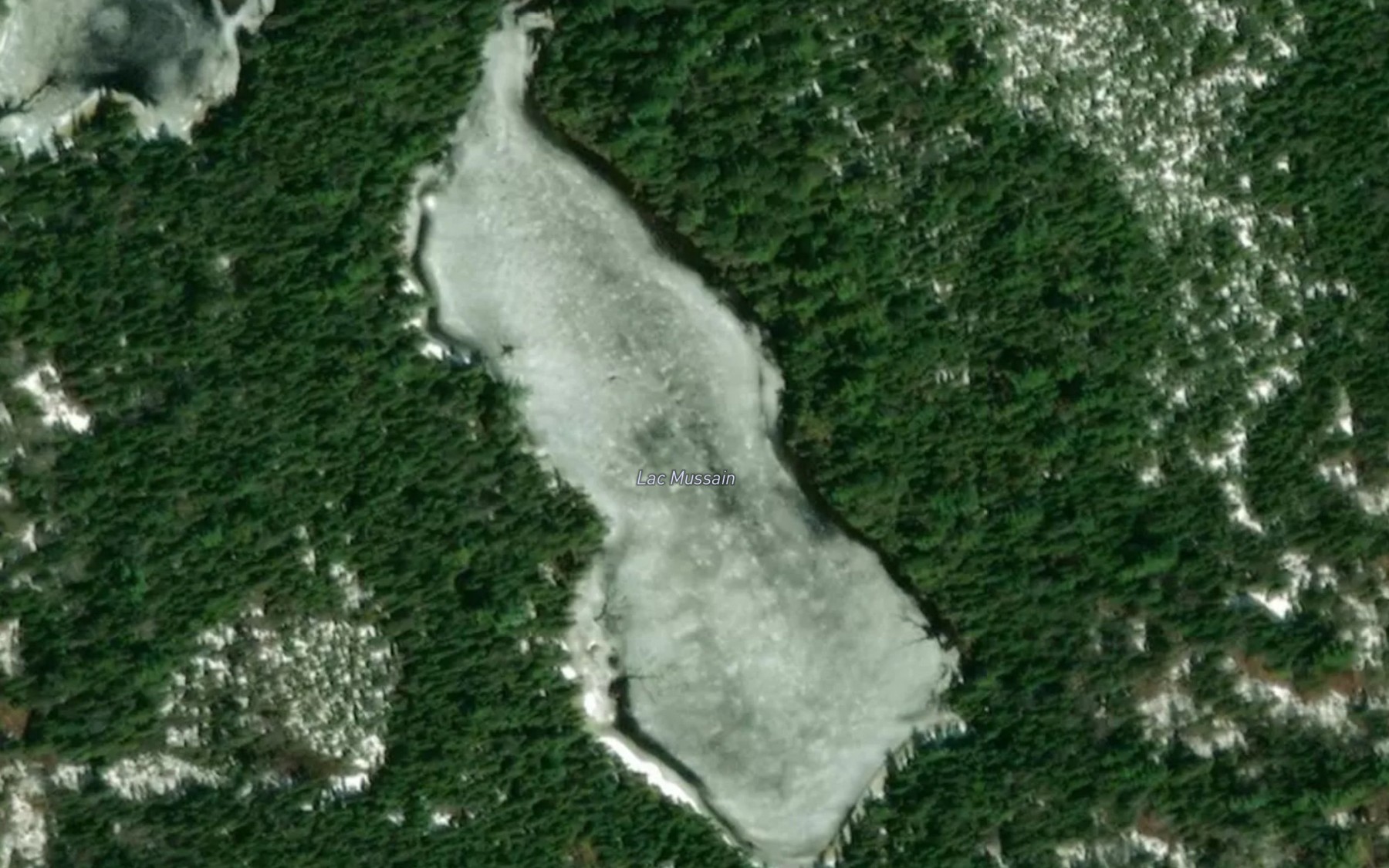 Satellite map of the Lac Mussain