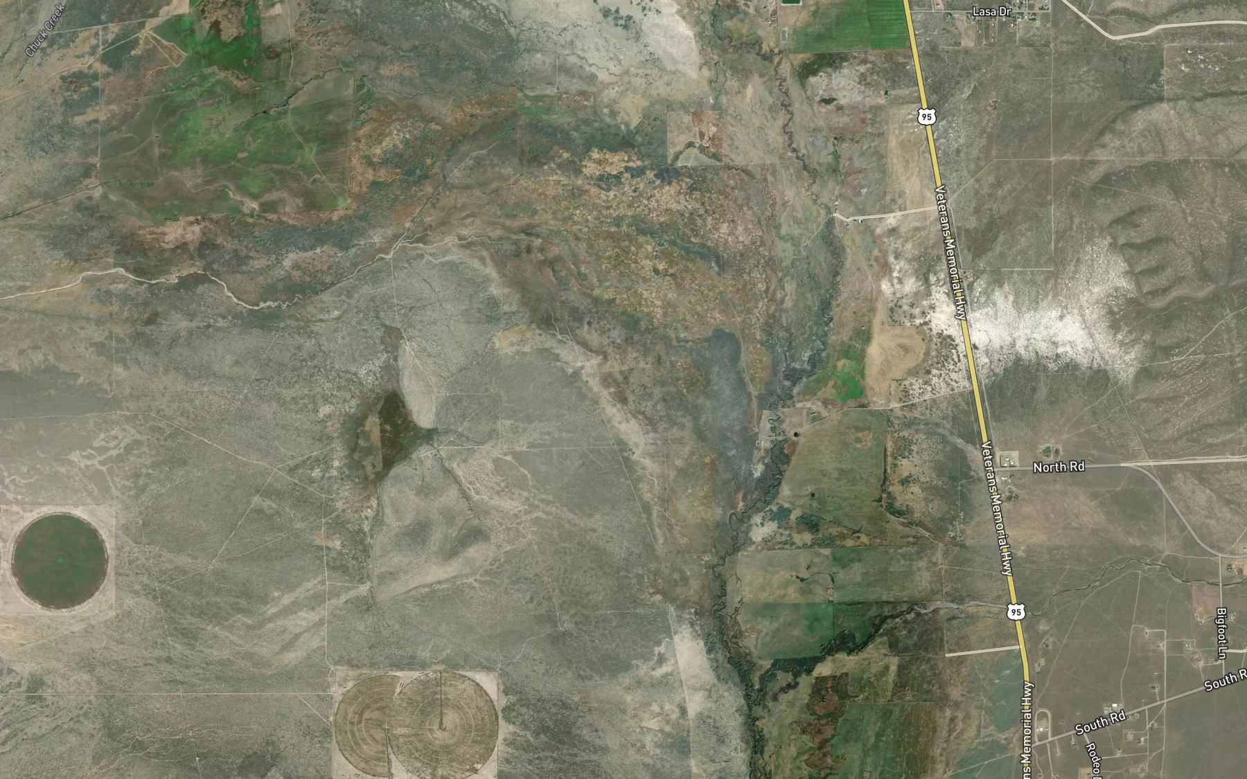 Satellite map of the McDermitt Creek
