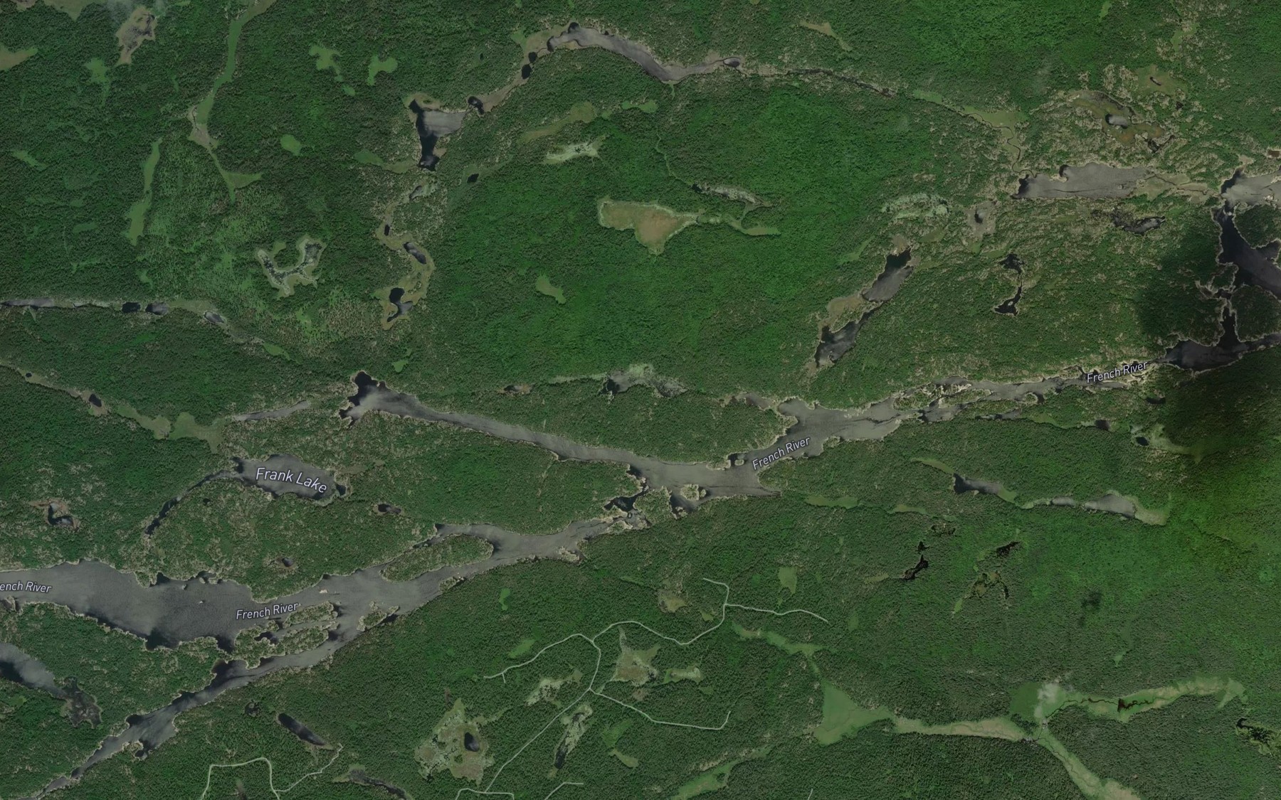 Satellite map of the Crooked Rapids