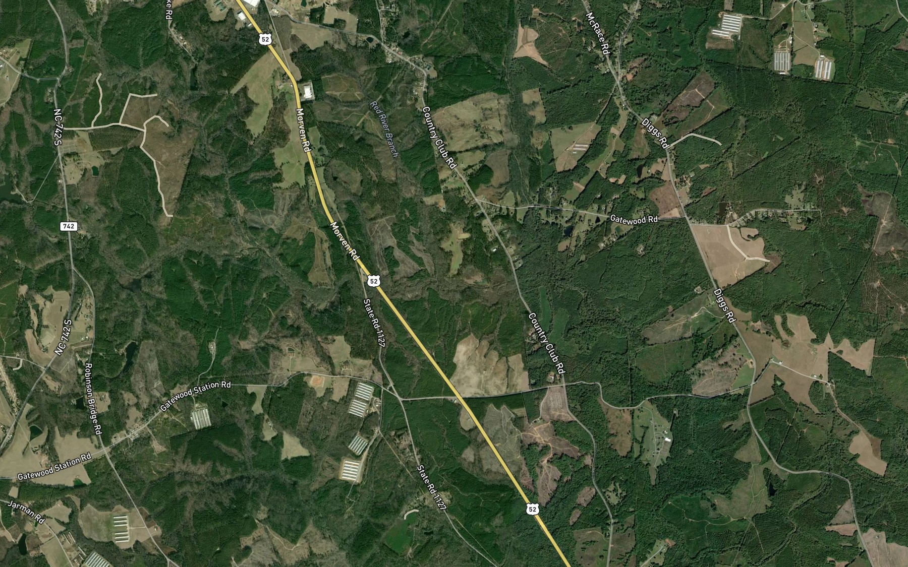 Satellite map of the Red River Branch
