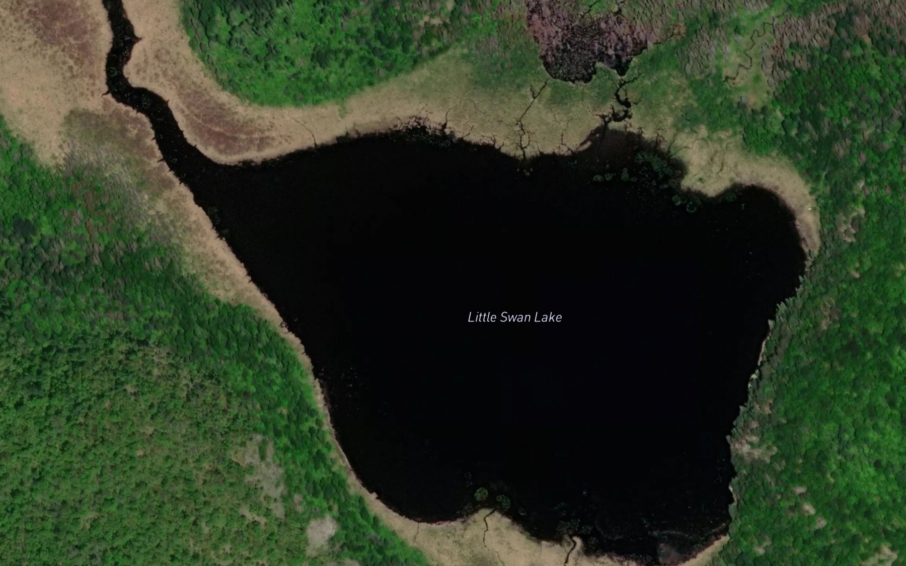 Satellite map of the Little Swan Lake